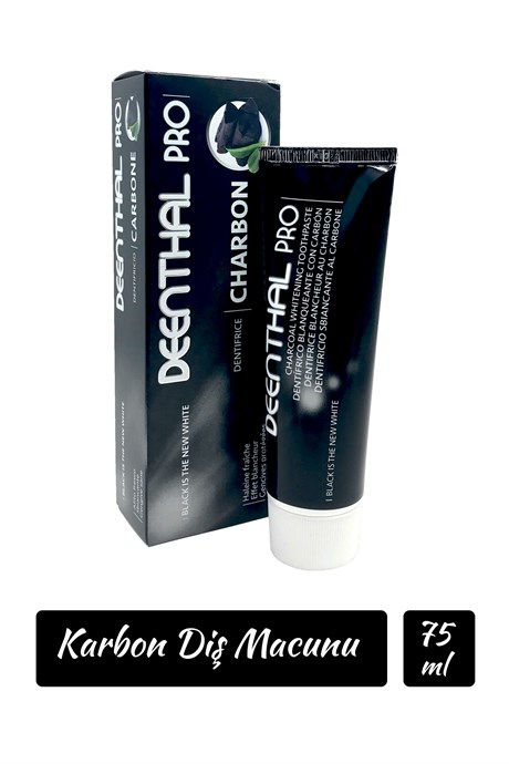Deenthal Pro Aktif Kömür Diş Macunu Maksimum Beyazlatıcı Karbon Charcoal Toothpaste 75 ml