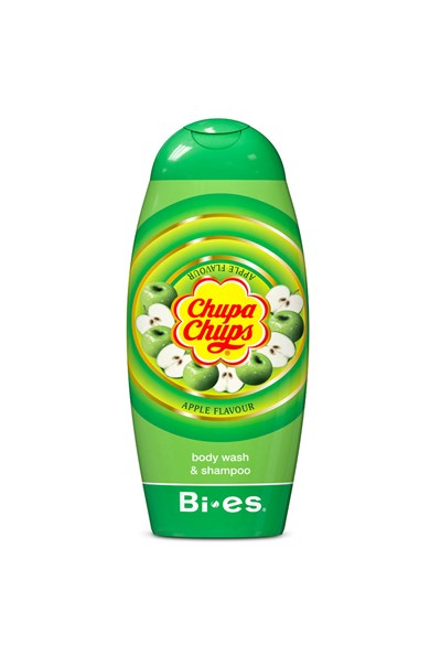 BI-ES Chupa Chups Apple Body Wash & Shampoo 250 ml Elma Aromalı 2in1 Çocuk Duş Jeli & Şampuan