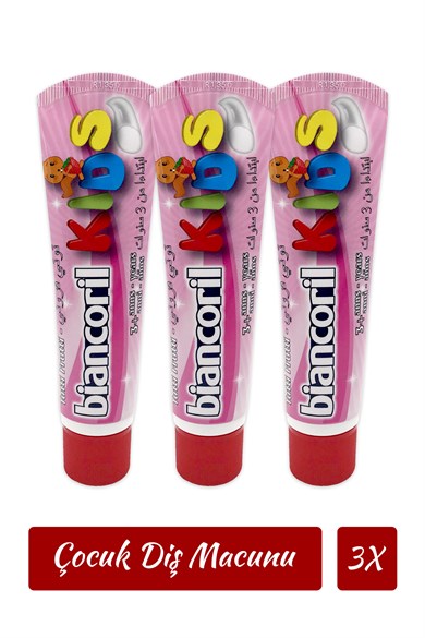 Biancoril 3 Adet Karışık Meyve Aromalı Çürük Önleyici Çocuk Diş Macunu Kids Toothpaste (3X50ML)