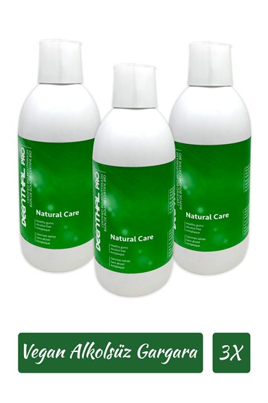 Deenthal Pro 3 Adet Alkolsüz Doğal Gargara Vegan Ağız Çalkalama Suyu Natural Mouthwash 500 ml