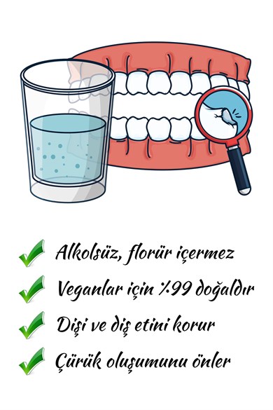 Deenthal Pro Alkolsüz Doğal Gargara Vegan Ağız Çalkalama Suyu Certified Bio Mouthwash 500 ml