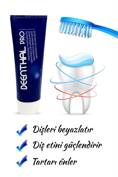 Deenthal Pro Beyazlatıcı Diş Bakım Seti 75ml Diş Macunu + 500ml Ağız Çalkalama Suyu Tartar Ve Çürük Önleyici Set