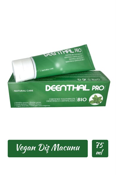 Deenthal Pro Vegan Diş Macunu Doğal Diş Eti Koruyucu Ferahlatıcı Certified Bio Toothpaste 75 ml